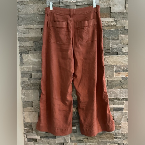 Evereve cropped straight leg linen pants size 28 color is like first picture - Picture 5 of 5